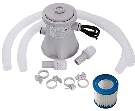 HANRUO Electric Swimming Pool Filter Pump Kit Summer Outdoor Pool Filtration Circulation Pump Paddling Pool Water Cleaning Tool (Color : UK Plug)