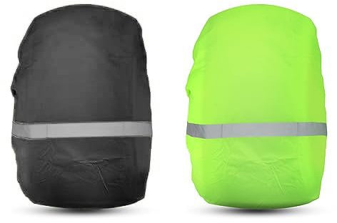 Beowanzk 2er Rucksack Regenschutz Reflektierend,Wasserdicht Regenschutz für Schulrucksack,Schulranzen,Outdoor Survival Camping Reiserucksack,Trekkingrucksack,Skirucksack,Rucksack Raincover (XL)