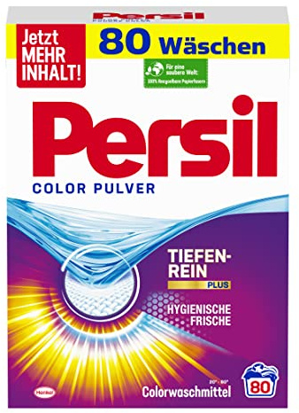 Persil, färgpulver, färgtvättmedel, 80 tvättar, kraftfull fläckborttagning för hygieniskt ren tvätt