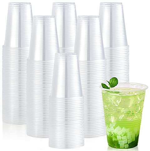 Lilymicky 390 Pack 16 oz Clear Plastic Cups, Cold Disposable Plastic Drinking Cups for Parties, Picnic, BBQ, Travel, and Events