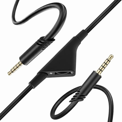 Tolesum A10 A40 Ersatzkabel 2m, Ersatz-Audio-Aux-Kabel mit Lautstärkeregler für Astro A10/A30/A40 Headset PS5/PS4/Xbox One/Serie S/X/PC/Smartphone über eine 3,5-mm-Buchse