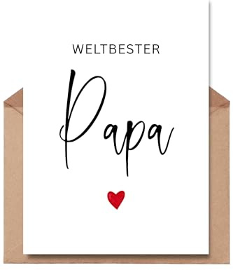 The Life Barn Postkarte mit Umschlag Weltbester Papa Geburtstag Vatertag | Hochwertige Karte aus 350g Papier, inkl Kraftpapierumschlag