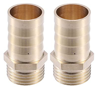 A ABSOPRO 2 Pcs Raccord Cannelé Laiton 1/2 BSP Mâle Connecteur Tuyau