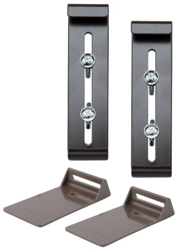 Plastia FixPot Supporto per Fioriera da Balcone Invisibile - 2 Pezzi -Blocca Vasi Davanzale - Fissaggio senza Trapano - Colore Cioccolato