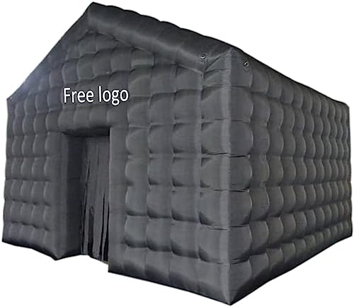 Vinfgoes Large Black Inflatable Cube Wedding Tent Square Gazebo Event Room Big Mobile Portable Night Club Party Pavilion for Backyard/Outdoor Events (6x5x4.3m)