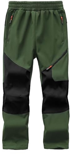 HFDWYJ Winterhose Kinder Gefütterte Skihose Jungen Thermohose wasserdichte Winddichte Wanderhose Outdoor Softshell Hose