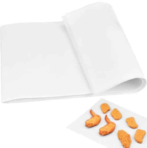 100PCS Greaseproof Paper Sheets, Baking Paper, Burger Paper Sheets, Baking Parchment Roll, Waterproof Greaseproof Paper, Food Paper Sheets, for Rosating, BBQ, Baking Cookies(30x40cm) White