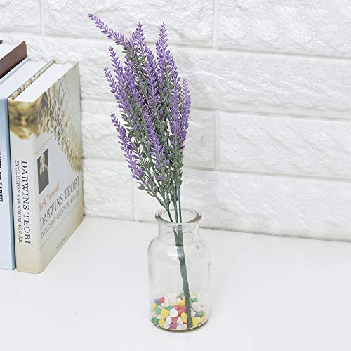 Akozon 25 Köpfe W Künstliche Blumen Lavendel Fake Brautstrauß Party Home Decor Kleine Künstliche Glockenblumen (Purple)