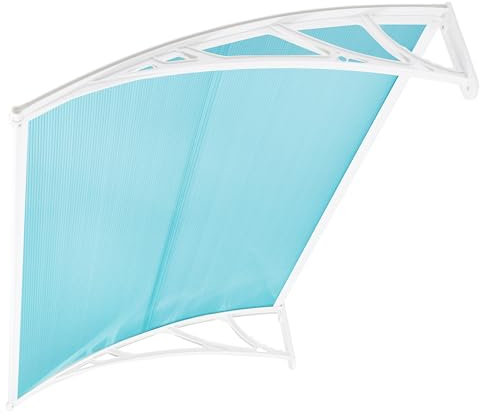 Blisswood Outdoor Door Canopy Rain Shelter Awning Canopy Waterproof Window Roof Cover for Front & Back Door Porch Canopy Rain Protector Polycarbonate Roofing Sheets Awning (120 x 80 cm, Blue)