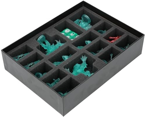 Feldherr Schaumstoff-Set + Kartenhaltern kompatibel mit HeroQuest (2021): Die Geisterkönigin - Brettspielbox - Optimaler Schutz für Modelle und Zubehör