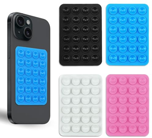 Ventose per Telefono, 4 Pezzi Ventosa per Cellulare, Silicone Ventosa Telefono, Multifunzionale Ventose Telefono, Forte Legame Adatto per Selfie e Video(4 Colori)
