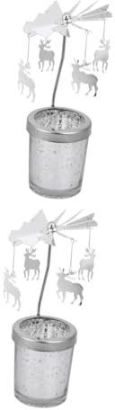 IMIKEYA 2St Schreibtischschmuck weihnachtliche Tischdeko Schneeflocke Kerzenhalter kerzenständer Weihnachten weihnachtskerzenhalter Christbaumschmuck Weihnachtsdekorationen