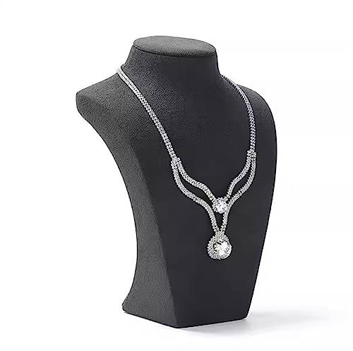 CVNIMV Schmuckständer, Halskettenständer aus Holz, Kettenbüstenständer, Halter für Show-Schmuck-Organizer-Modell – Halsketten-Mannequin, Schmuckbüsten-Organizer für Show