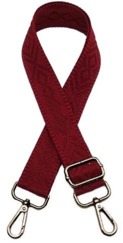 Justerbar axelrem för väskor unisex ersättning väskrem bred 3,8 cm enfärgad halsrem, justerbar längd 75–130 cm, väskremmar för byte, väskor tillbehör, bronsspänne, vinröd