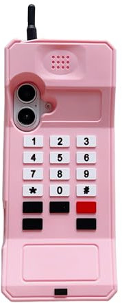 wifantien 3D-Retro-Handyhülle für iPhone 16, 15,5 cm (6,1 Zoll), Cartoon-Design, niedlicher Kawaii-Charakter, Retro, klassische Handyform, Kinder, Teenager, Mädchen, Frauen, weiche Silikon-Schutzhülle