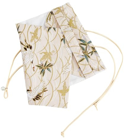 SUPERFINDINGS A6 Couverture de livre en tissu Pochette pour livre de poche Housse de livre de grue crème Protège-livre en Vague de Style Japonais Protection de livre pour Scrapbooking, 11.5x15.2cm