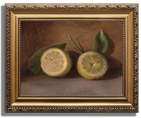 JOFANG Gold Framed Vintage Wall Art,Classical Lemon Wall Art For Living Room,Vintage Pictures For Bedroom Walls,Kitchen Wall Art,Canvas Prints Farmhouse Home Decor-9x12in