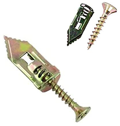 Kit de 10 Chevilles Autoperceuses en Acier Carbone avec Vis d'Expansion, Sans Perçage, pour Tableaux, Étagères et Armoires