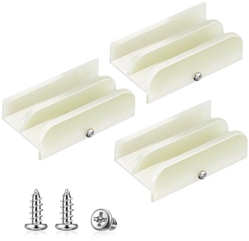 Chunful M6219 - Guía inferior para puerta de ducha corrediza, guía de plástico blanco para puertas de ducha de vidrio colgadas superiores, canales de 1/2 pulgada para sistemas de recinto de bañera