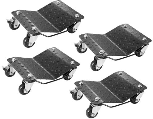 NADCFN Anhänger stützrad Auto-Reifen-Rad-Trolley, 2/4 Stück, 1500 Pfund Tragkraft, Fahrzeug-Skates, beweglicher Reifen mit 4 Rollen rangierhilfe(4PCS)