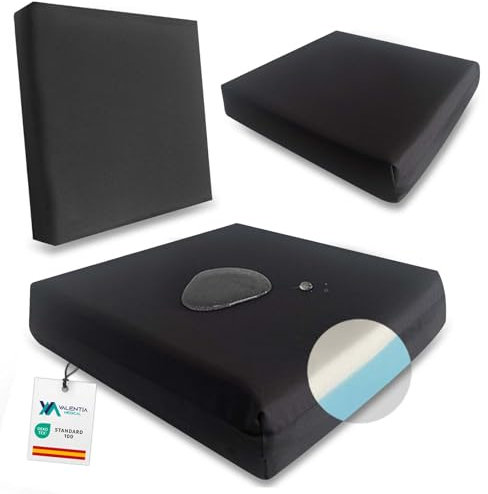 VALENTIA MEDICAL Orthopädisches Sitzkissen Schaum + Memory Foam WEICH - 100% wasserdicht + Innenbezug - Sitzkissen Outdoor - Mehrzweckkissen- Sitzkissen orthopädisch