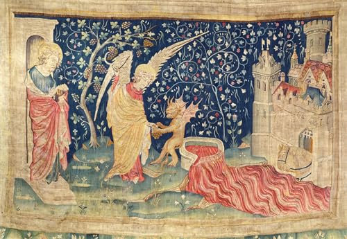 FIKAGXQGT Image sur Toile Affiches Imprimées Art Murale Classique Sang coulant du grand pressoir de la colère de Dieu par Nicolas Bataille Pour la Décoration de la Chambre à Coucher 60x90cm