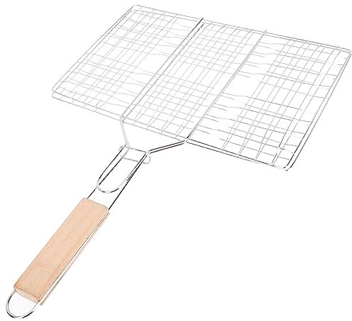 CANIGHT Grillkorb Aus Metall Groß Grillrost Für Fisch Steaks Gemüse Barbecue Werkzeug Mit Griff Leicht Zu Reinigen