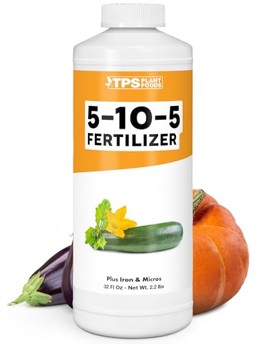 5-10-5 Fertilizer for Plants, Great for Root Vegetables, Fruiting Vegetables, and Flowers, Plant Fertilizer by TPS Plant Foods, 32oz (1 Quart)
