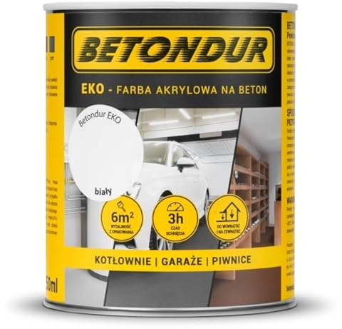 Betondur EKO – Umweltfreundliche Betonfarbe 0,75L – Weiß – Acryl-Schutzbeschichtung für Innen & Außen – Witterungsbeständig & Abriebfest – Staubbindend