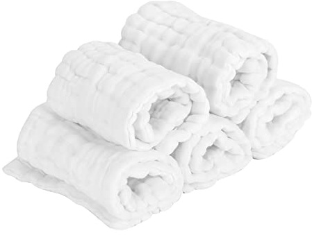 RiToEasysports Windeln, 5 Teile/satz Baumwolle Gaze Baby Windeln Wiederverwendbare Waschbare Windel Säuglingspflegeprodukt für Baby (WHITE)