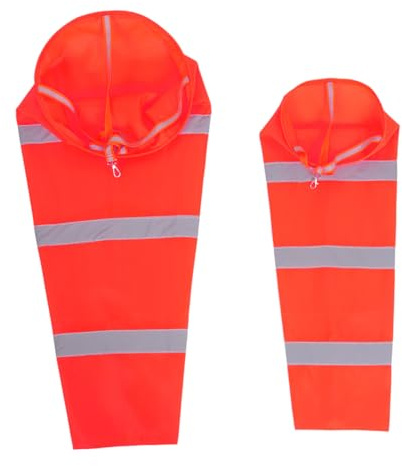 Homoyoyo 2piezas Veleta de Color Naranja Fabricada Tela Oxford Resistente para Medir la Dirección del Viento Exteriores como Obras de Construcción o Jardines