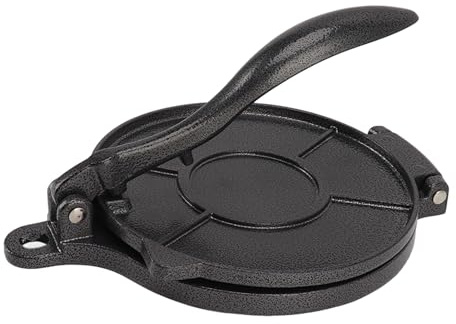 Omabeta Tortilla-Presse, Teigpresse, Manueller Tortilla-Maker für Handpasteten, Fleischpasteten, Chinesische Kuchen, Leicht zu Reinigen (20 cm Schwarz)