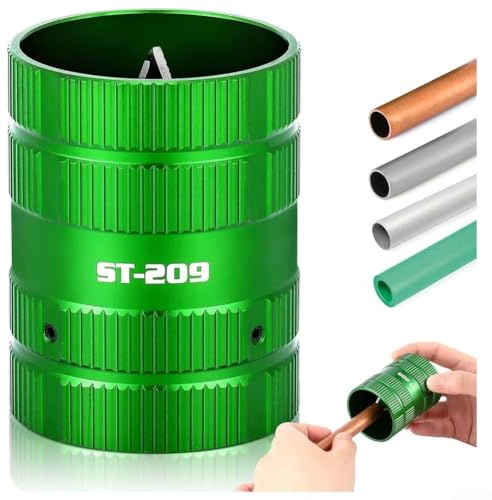 Alesatore e sbavatore per tubi con lame in acciaio temprato per rame, PVC, ottone e altri tubi, adatto per HVAC e attività idrauliche domestiche