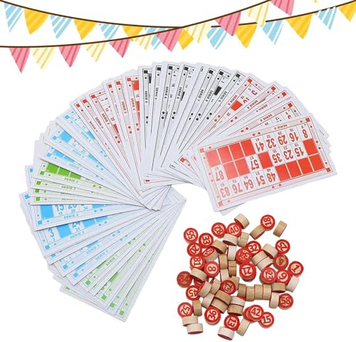De Bingo - De Bingo | 90-teiliges Set mit 48 Karten, interaktives Spielzeug mit großen bedruckten Karten, für Kinder, Freunde D