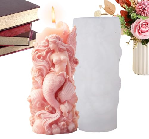 in Silicone per Candele - in Silicone Antiaderenti Riutilizzabili - Stampo per Decorativa con Forme Originali,Per Creazioni in, Gesso, Sapone, Decorazioni per la Casa e Centrotavola per