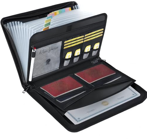 Minifactory Fireproof Document Bag A4 - Waterproof Expanding File Organiser with Handle, Silicone-Coated Fibreglass Important Document Folder for Passports, Certificates, Home Office & Travel (Black)
