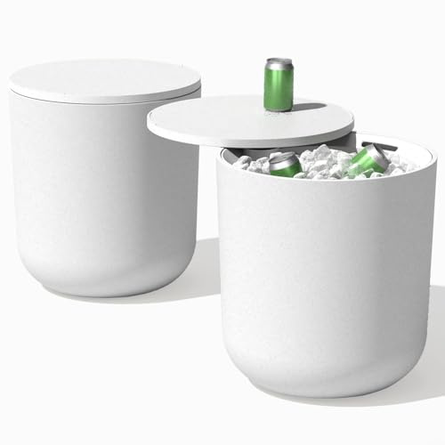 Veradek Kona Cooler Side Table – 2-in-1 Outdoor Patio Side Table w/Cooler | Insulated 40L Capacity | Modern Accent Décor for Hosting, BBQ, Poolside