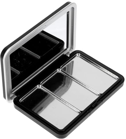 OSALADI Mattschwarze Magnetbox Aufbewahrung für Lidschatten Lippenstift Nachfüllbare Kosmetik Organizer Kasten mit Mehreren Fächern Geruchsneutrales Material für Reise Alltag