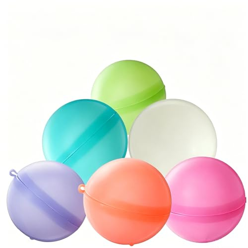 FuYelng 24 Stück Wiederverwendbare Wasserbomben Selbstschließend, Silikon Wiederverwendbare Wasserballons Bunte Wasserbälle Outdoor Wasserspielzeug, für Pool Strand Sommerparty Tolles Geschenk