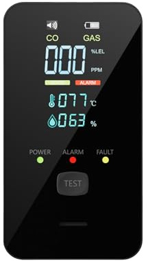 CO-Melder | mit HD-Digitalanzeige | Wohnmobil Gaswarner mit Temperaturalarm | Für Zuhause, Schlafzimmer, Kinderzimmer, Küche, Flur, Keller, Wohnwagen, Wohnmobil, Hotel, Wohnheim