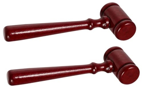 SHINEOFI Mini Mazo de Juez de Madera 2 Piezas Portátil Mejor Agarre Adecuado para Disfraces y Juegos de Rol en Cumpleaños
