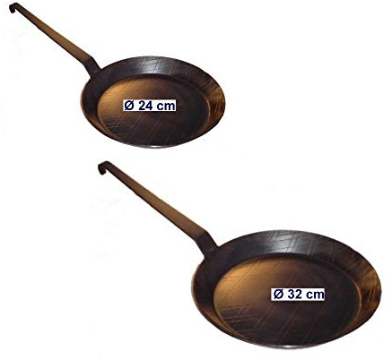 TAMLED Eisenpfanne Set Ø 24 + 32 cm kaltgeschmiedet