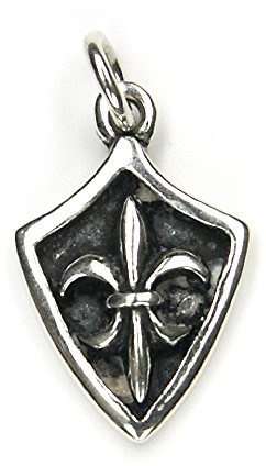 Drachensilber Fleur de Lys Schmuck Anhänger 925er Silber mittelalterliche Lilie Kettenanhänger Mittelalterlilie