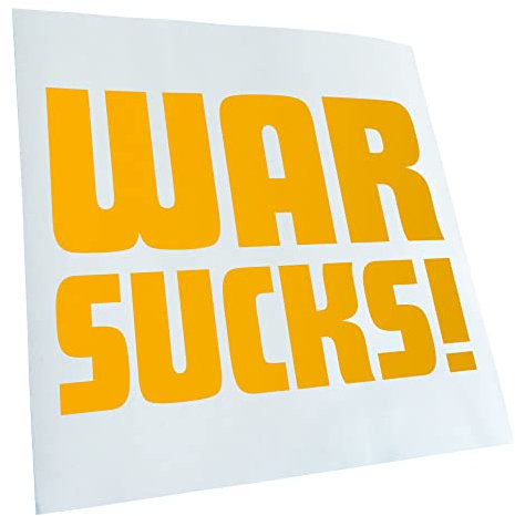 Kiwistar - Autoaufkleber - gelb - 60 x 44 cm - WAR Sucks! - Heckscheibenaufkleber Auto Aufkleber wetterfest für Kfz LKW Mofa Truck - Sticker außen selbstklebend Tuning Zubehör für Fenster Fahrzeug