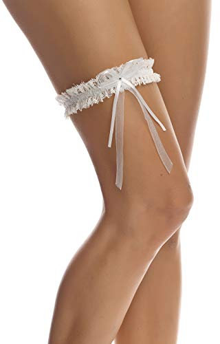 Unbekannt SB7 Ausgefallen SEXY Strumpfband Spitze Braut Hochzeit Strass Perle Lavendel Ivory