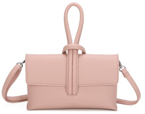 LeahWard Women's Faux Suede Leather Clutch Bag Wedding Bridal Prom Handbags 809 (Pink)