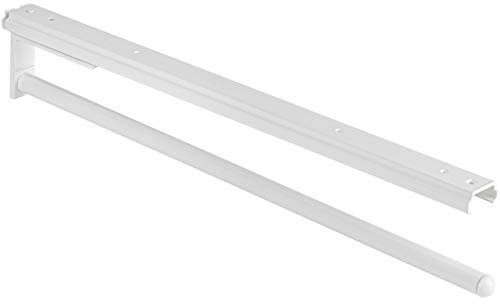 Gedotec Toallero de barra | H6008 | Toallero de barra extraíble con 1 brazo | 1 pieza | Toallero de barra longitud 465 mm en blanco | Toallero de armario para baño y cocina giratorio 90°