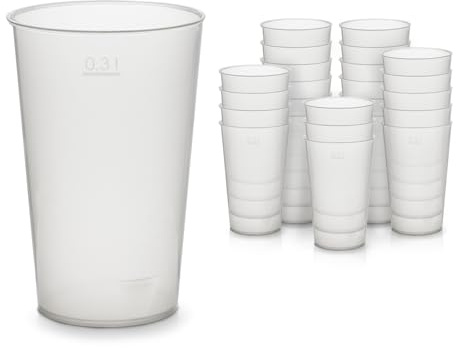 Octopus 25x Mehrwegbecher 300ml, Plastikbecher aus bruchsicherem Kunststoff, Plastik Trinkbecher für Party und Event