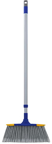 Slim Angle Broom with Extendable Handle 53 Long, Durable Collapsible Broom for Home, Kitchen, RV, Travel (Blue, 1)