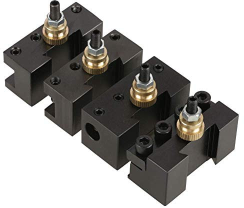 Samfox Portautensili Tornio-Tornio Per Metallo Mini Tornio Mini Metallo Tornio Cambio Rapido Tornitura Fronte Tornio Portautensile, Cambio Rapido Post Utensile Set 4 Pz